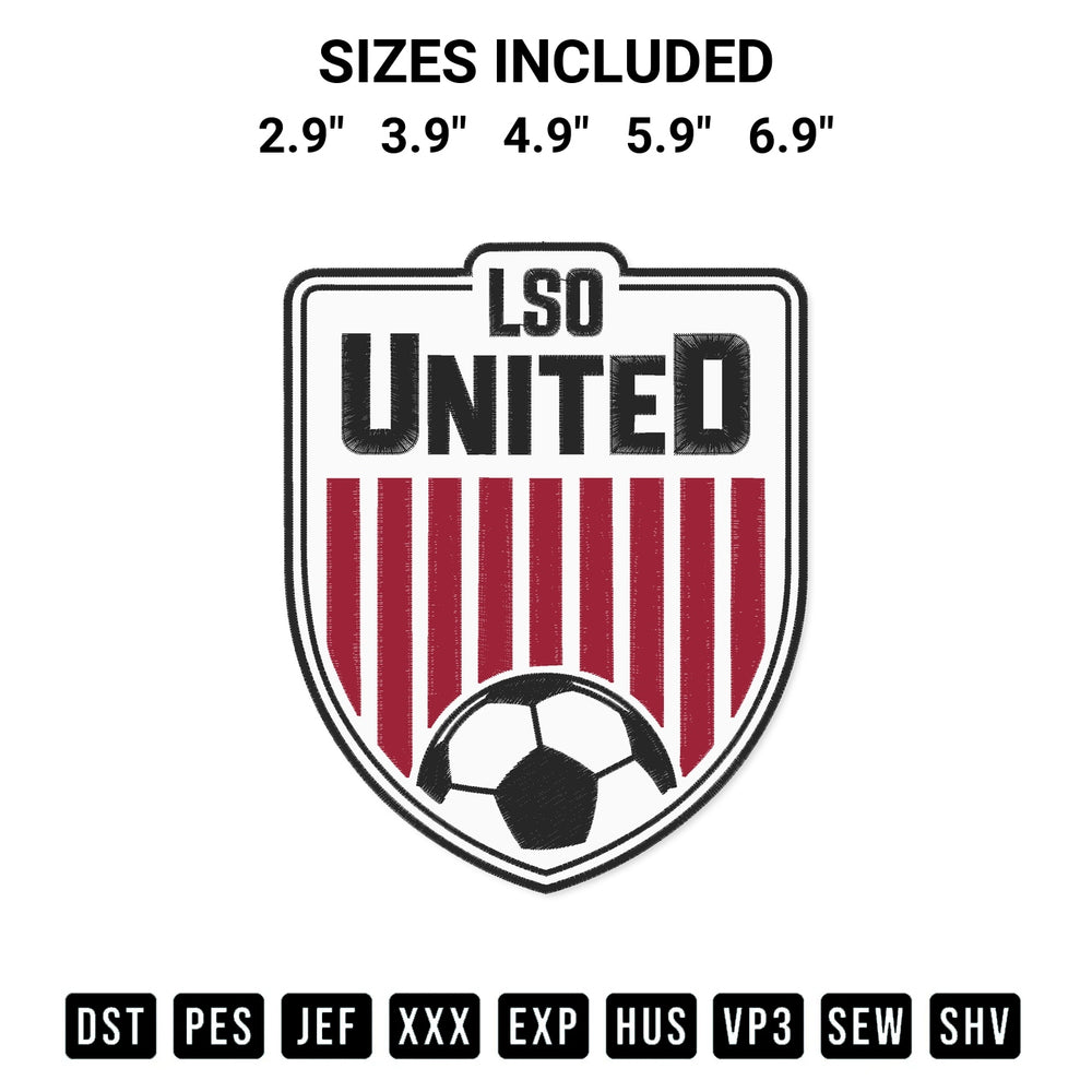 Discover the perfect addition to your crafting collection: Soccer Uso United Embroidery Design embroidery file. Instantly available at Designspacks.com. Available sizes: 2.9", 3.9", 4.9", 5.9", 6.9".