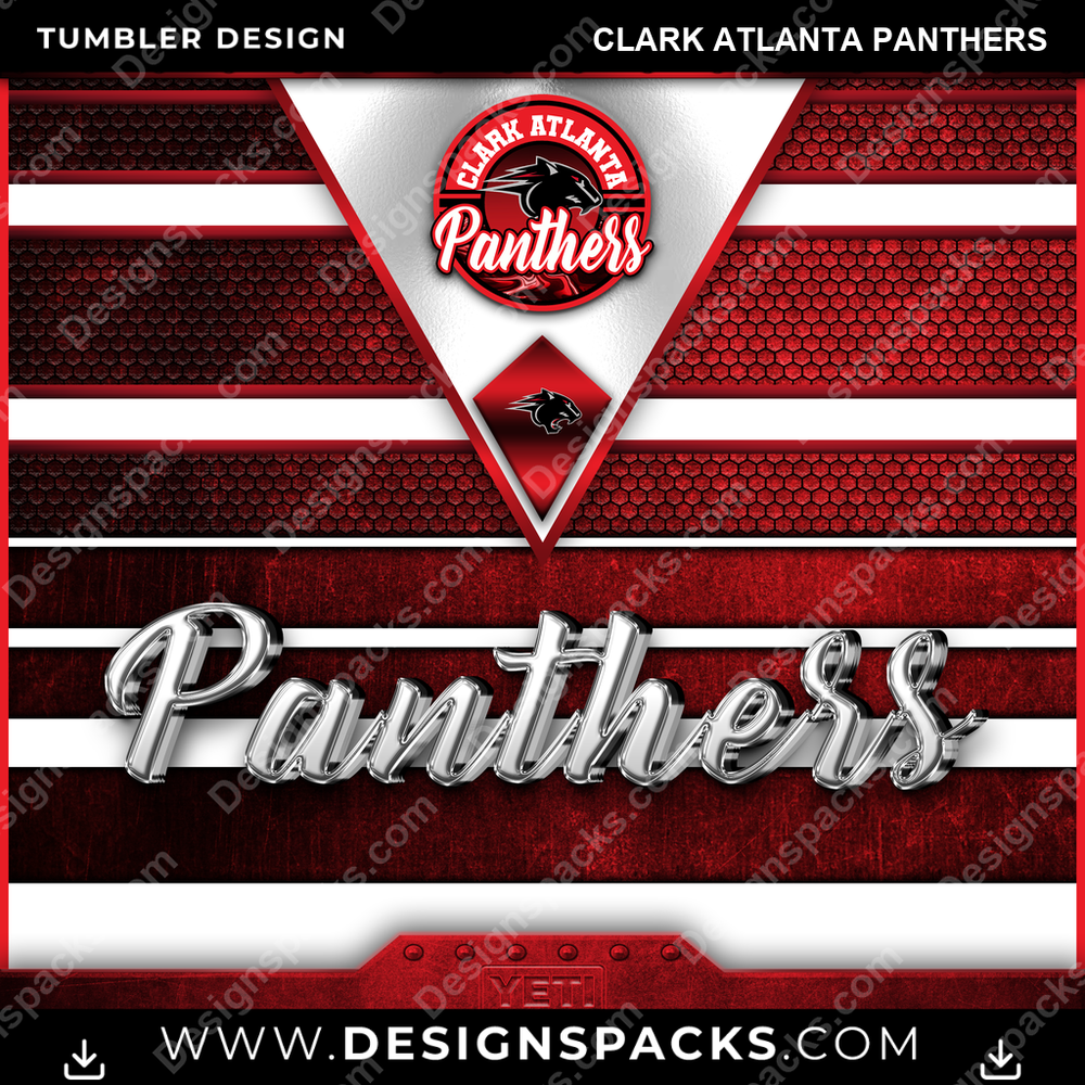 College Sport YETI Clark Atlanta Panthers Tumbler Digital Wrap Design