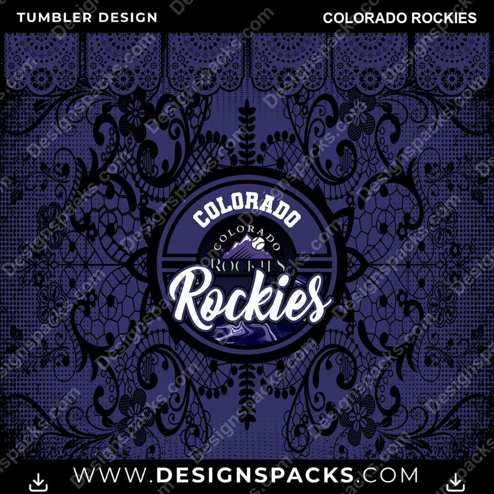 Baseball Lace & Logo Colorado Rockies MLB Baseball Tumbler Digital Wrap Design Download
