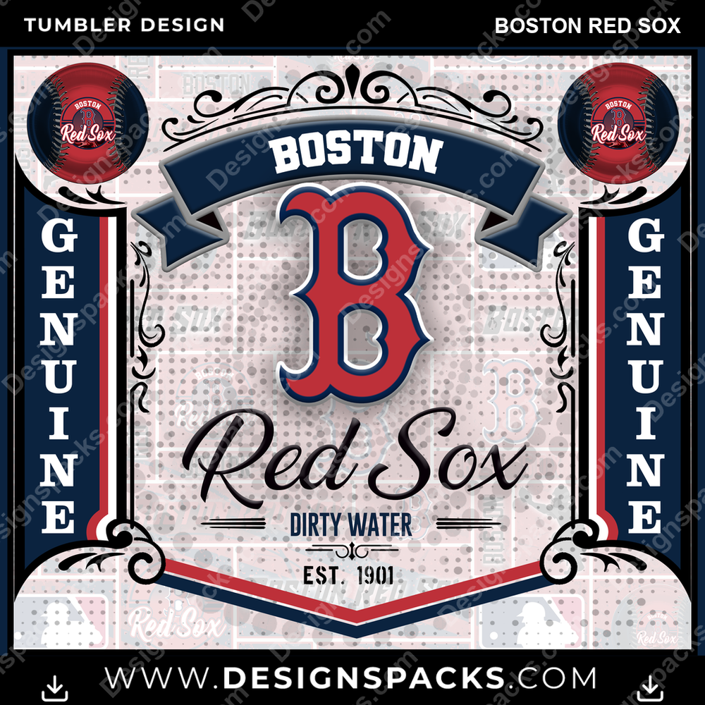Baseball Bud Boston Red Sox Tumbler Digital Wrap Design