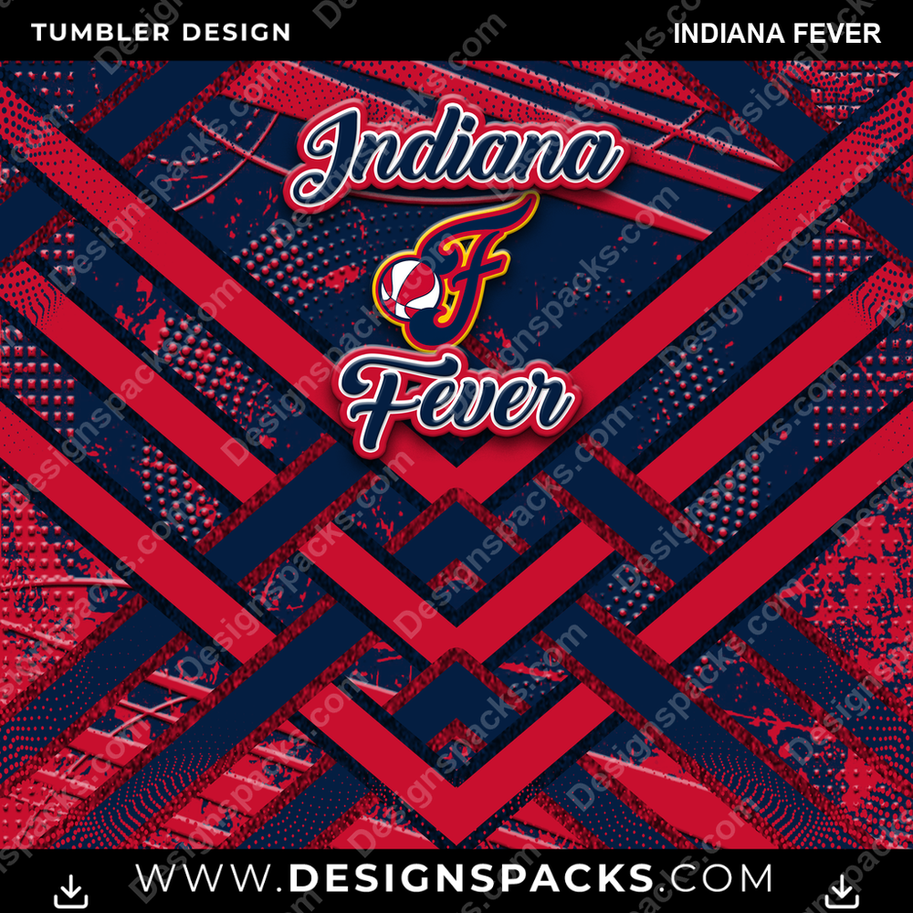 Basketball Glitter Stripe Indiana Fever NBA Basketball Tumbler Digital Wrap Design Download