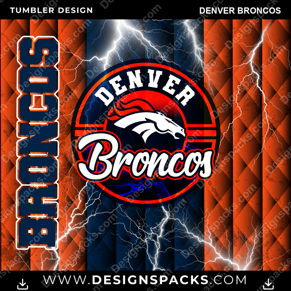 Football Diamond Denver Broncos Tumbler Digital Wrap Design