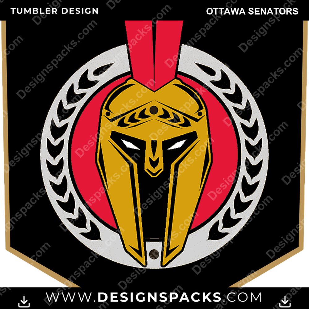 Hockey Sigil Ottawa Senators Tumbler Digital Wrap Design