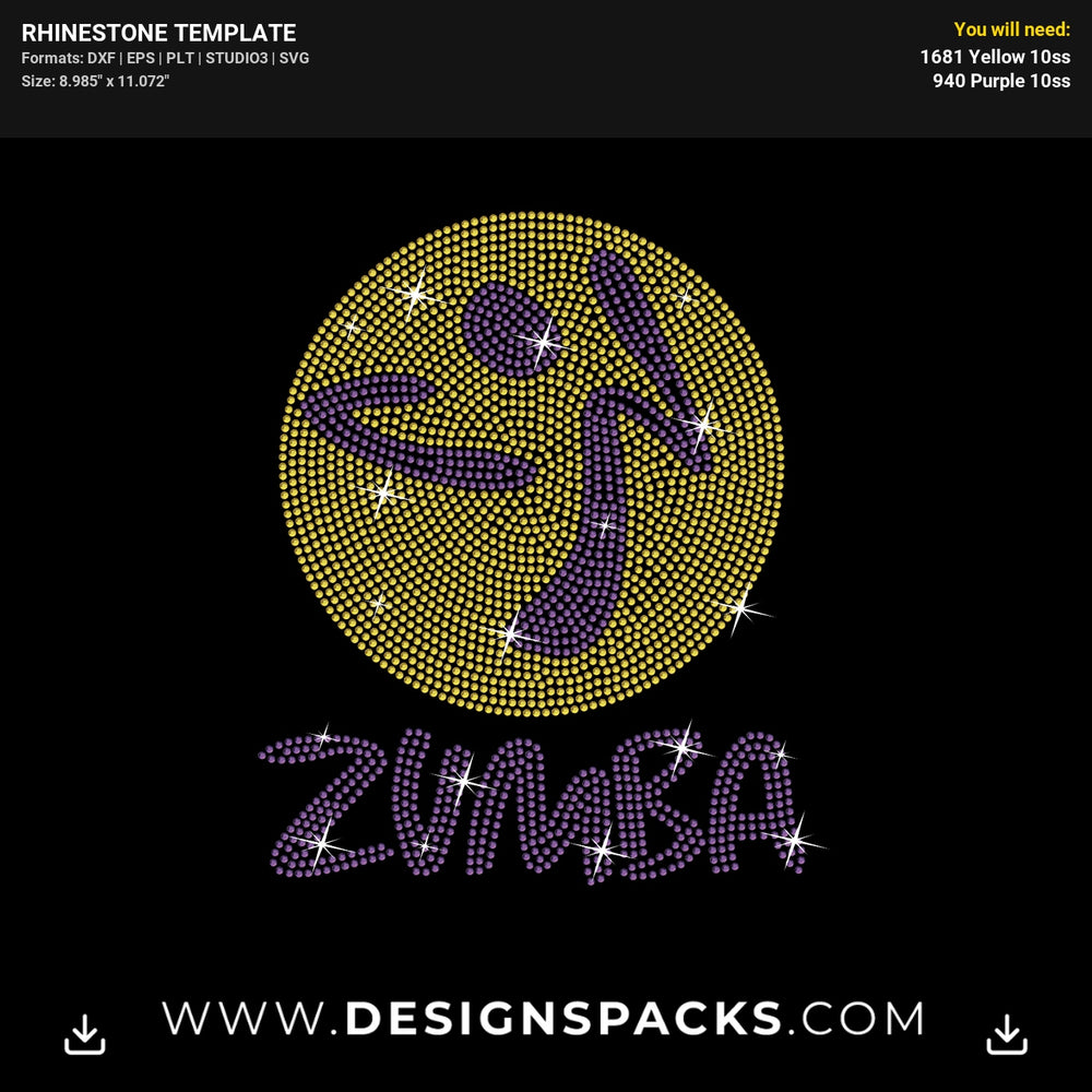 Zumba Logo Rhinestone Digital Template