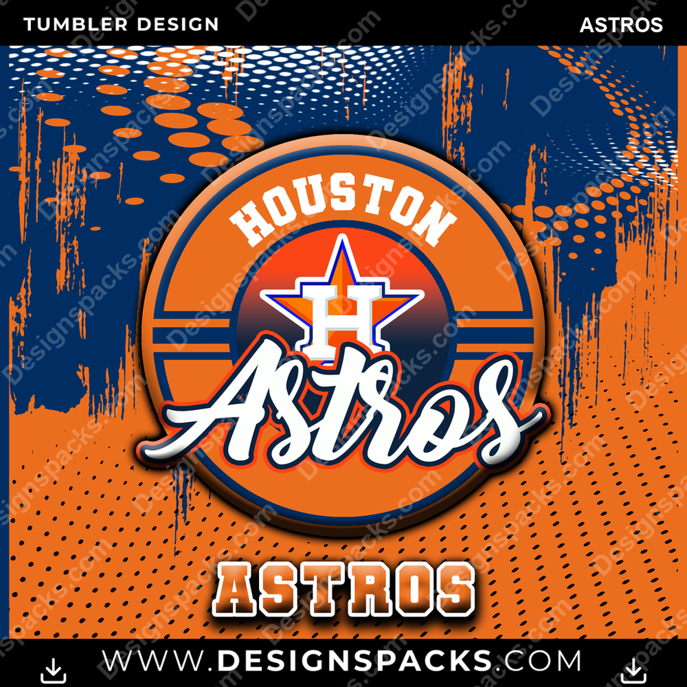 Baseball Dot Logo Astros Tumbler Digital Wrap Design