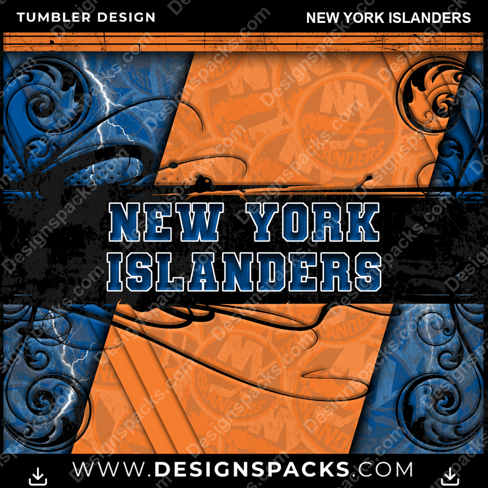 Hockey Elegant New York Islanders Tumbler Digital Wrap Design