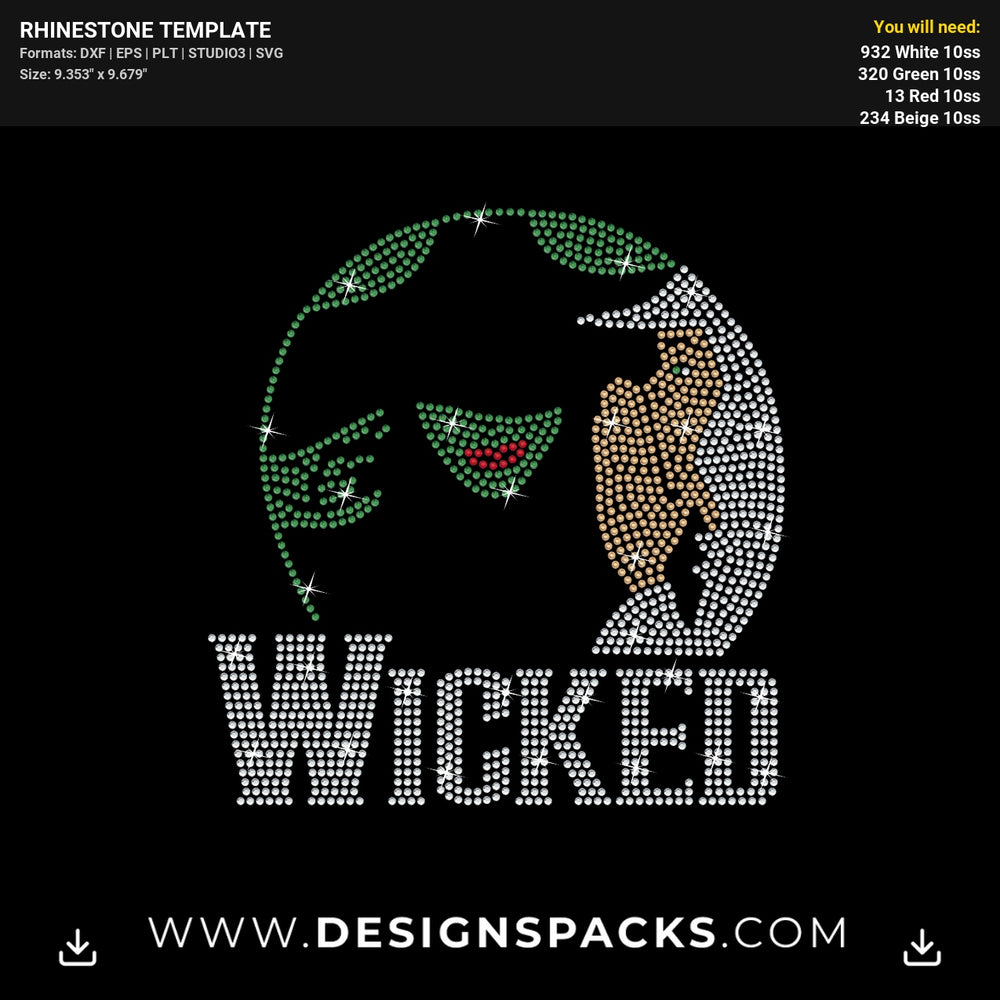 Wicked Broadway Rhinestone Digital Template
