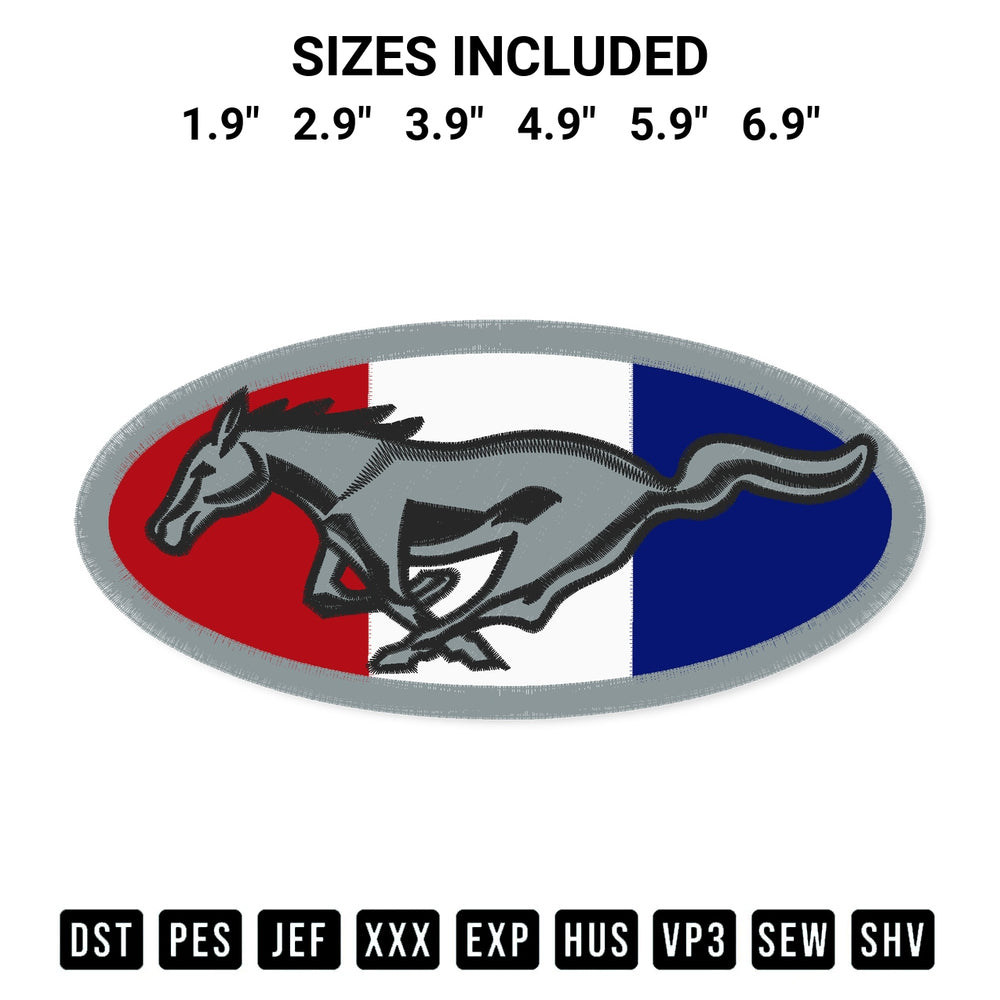 Shop the Mustang Embroidery Design machine embroidery pattern at Designspacks.com. Beautifully digitized for flawless stitching on any fabric. Available sizes: 1.9", 2.9", 3.9", 4.9", 5.9", 6.9".