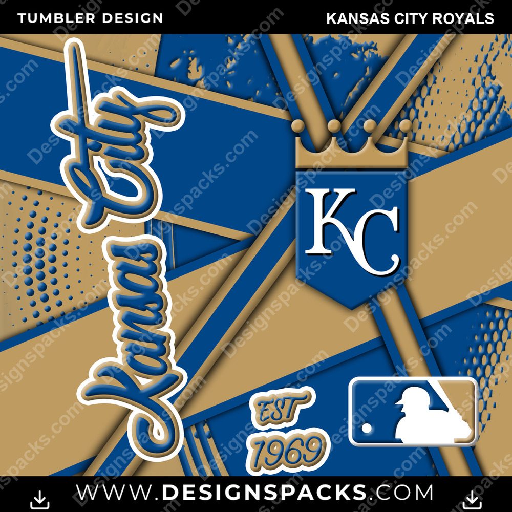 Baseball Team Sport Kansas City Royals Tumbler Digital Wrap Design