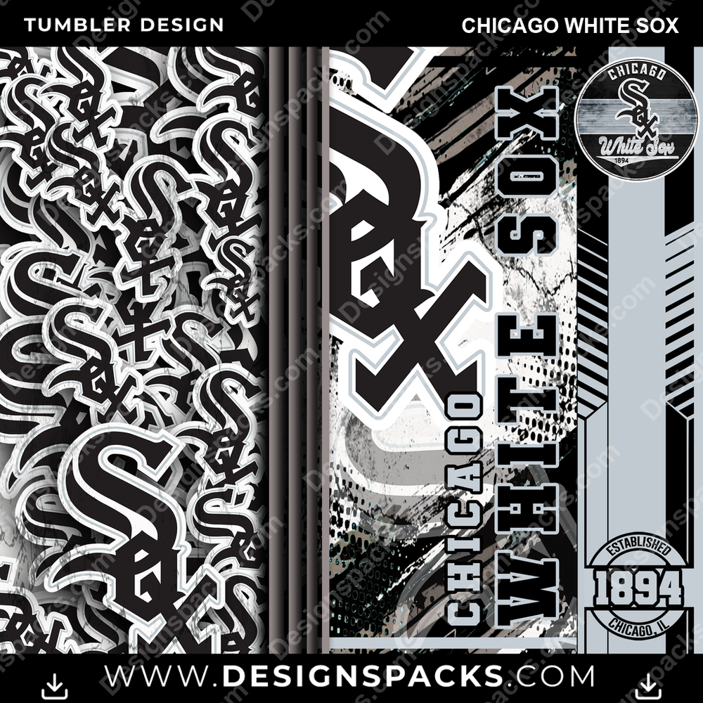 Baseball Sports Chicago White Sox Tumbler Digital Wrap Design