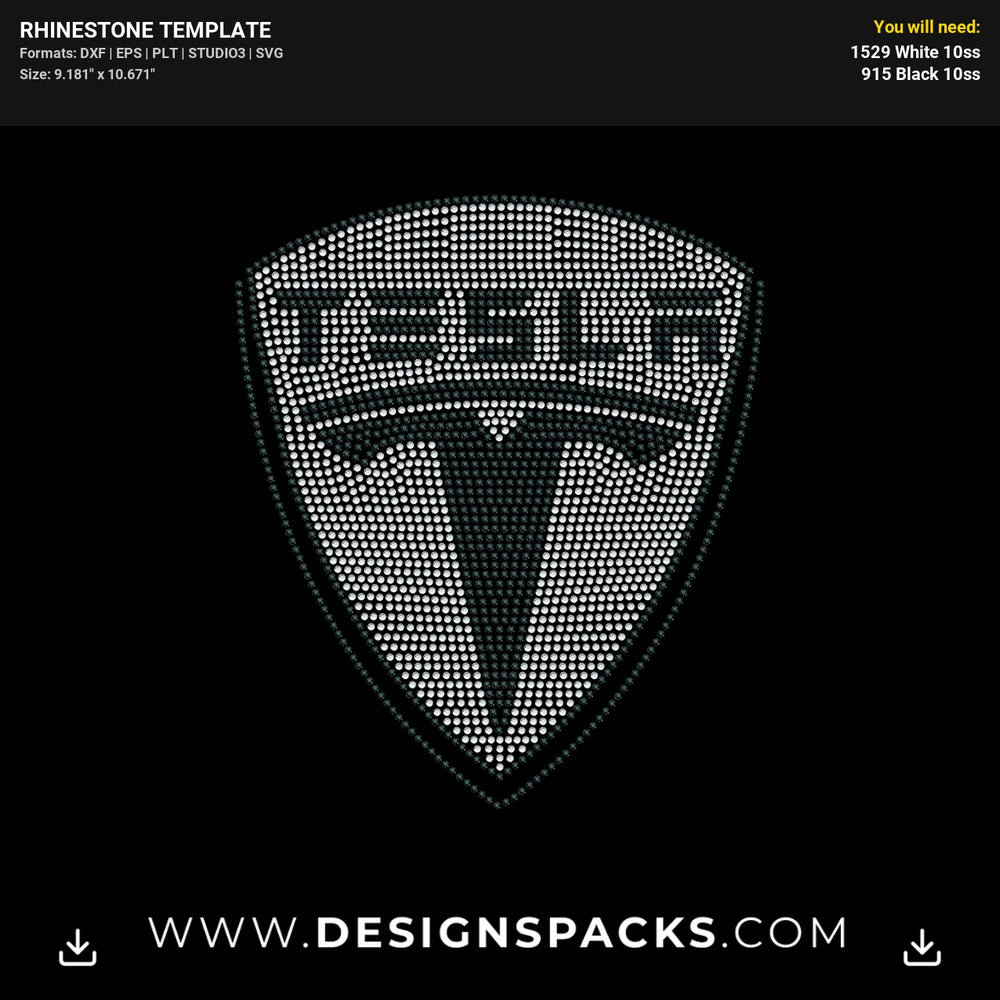 Tesla Logo2 Rhinestone Digital Template
