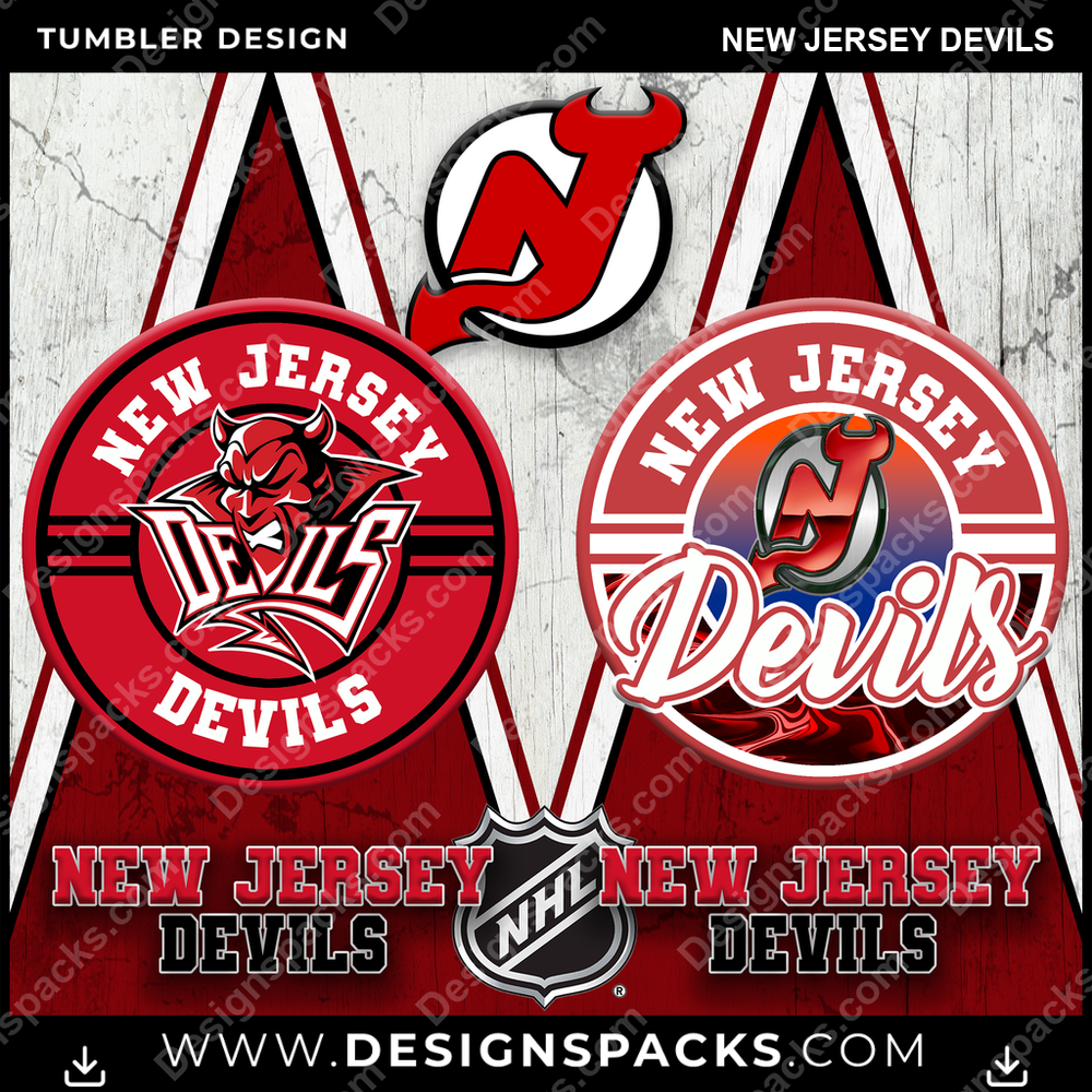 Ice Hockey Sports New Jersey Devils NHL Hockey Tumbler Digital Wrap Design Download