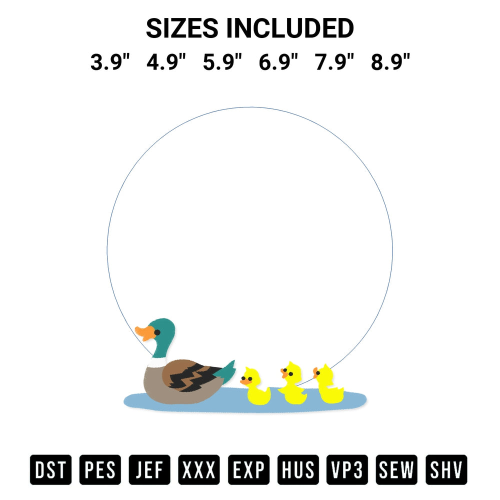 Elevate your next project with our Duck Duck Goose Mallard Circle Monogram Embroidery Design embroidery file. Shop high-quality digital patterns instantly at Designspacks.com. Available sizes: 3.9", 4.9", 5.9", 6.9", 7.9", 8.9".