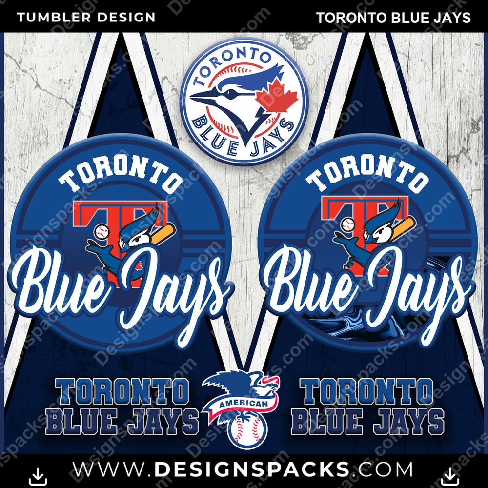 Baseball Sports Toronto Blue Jays MLB Baseball Tumbler Digital Wrap Design Download