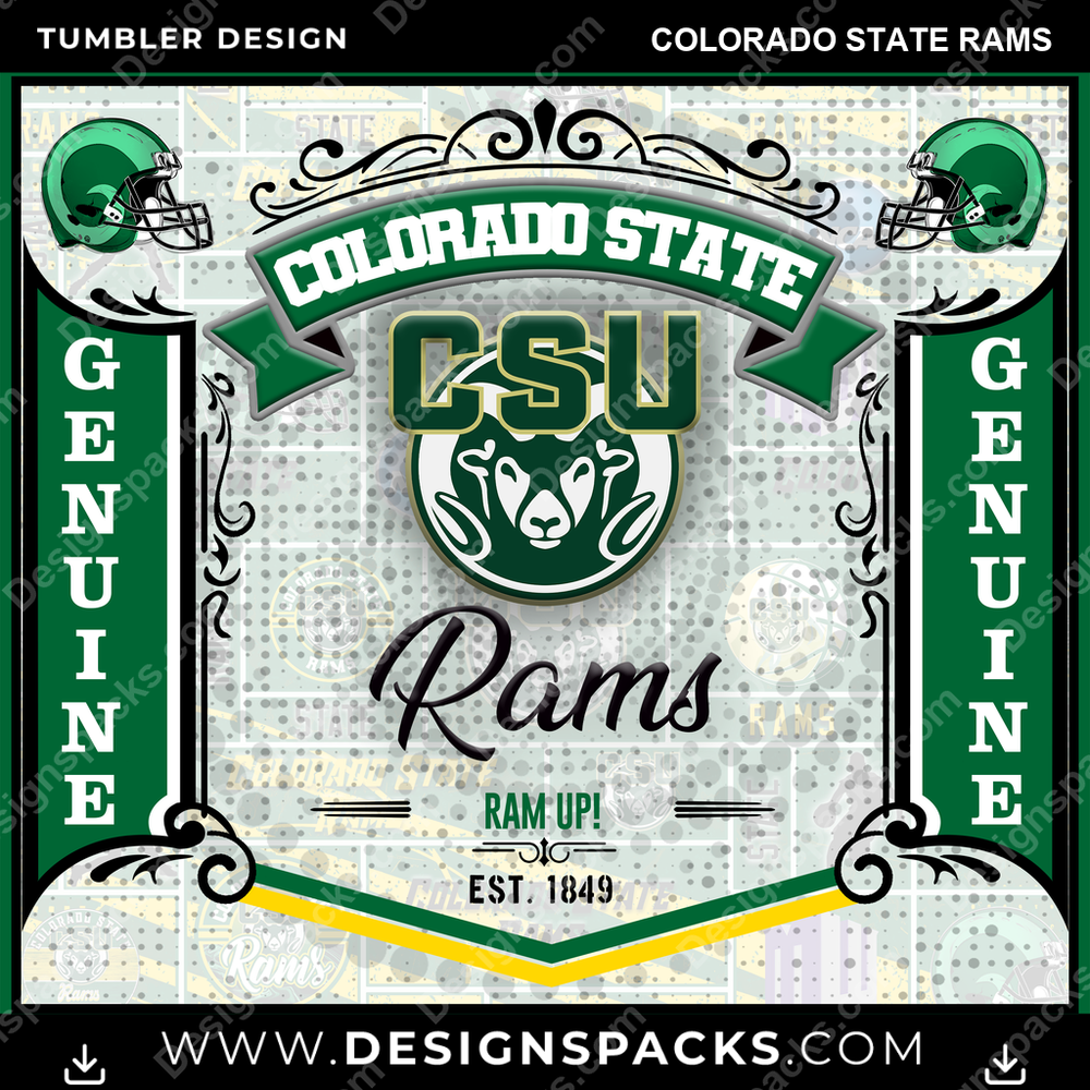 College Sport Bud Colorado State Rams Tumbler Digital Wrap Design