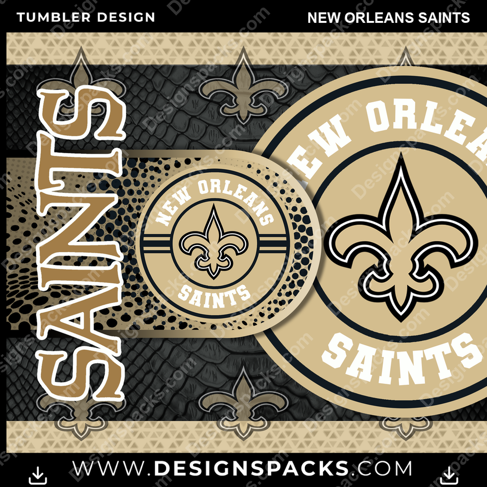 Football Hyper New Orleans Saints Tumbler Digital Wrap Design