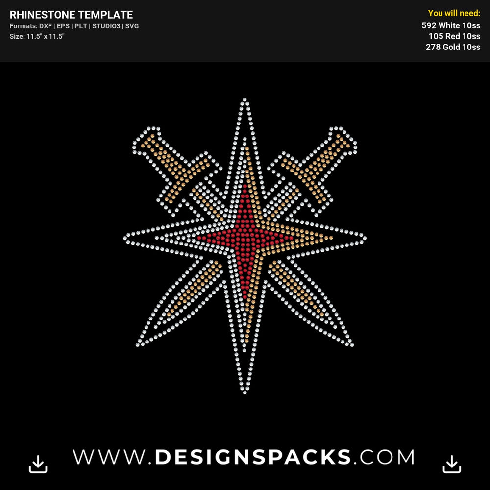 Vegas Golden Knights Rhinestone Digital Template