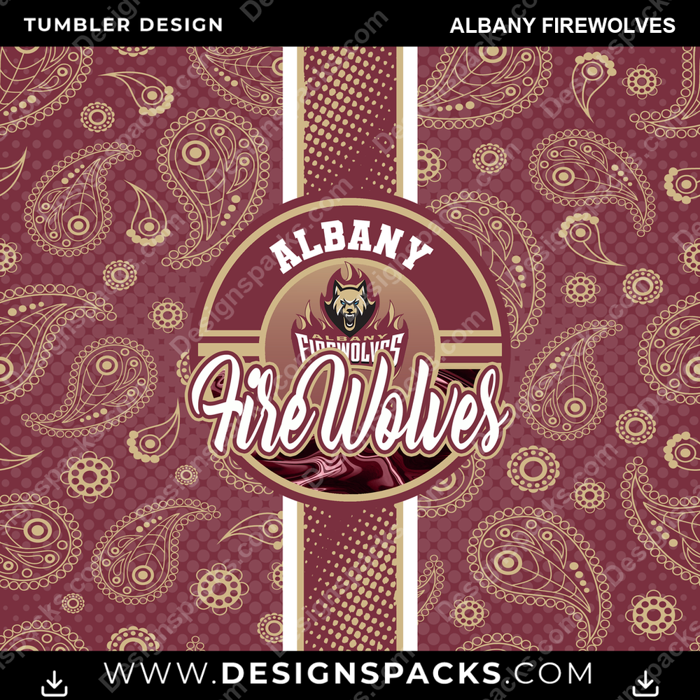 Lacrosse Handkerchief Albany FireWolves Tumbler Digital Wrap Design