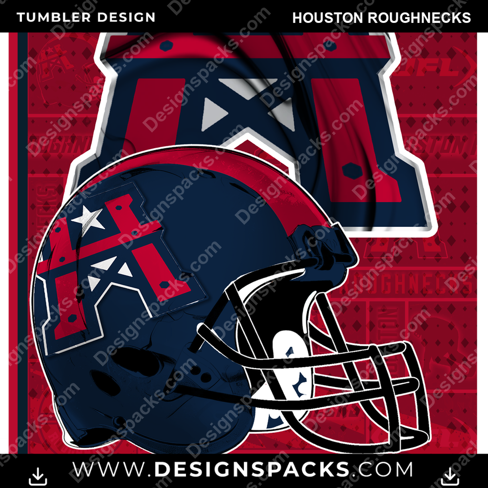 Canada Football Posters Houston Roughnecks Tumbler Digital Wrap Design