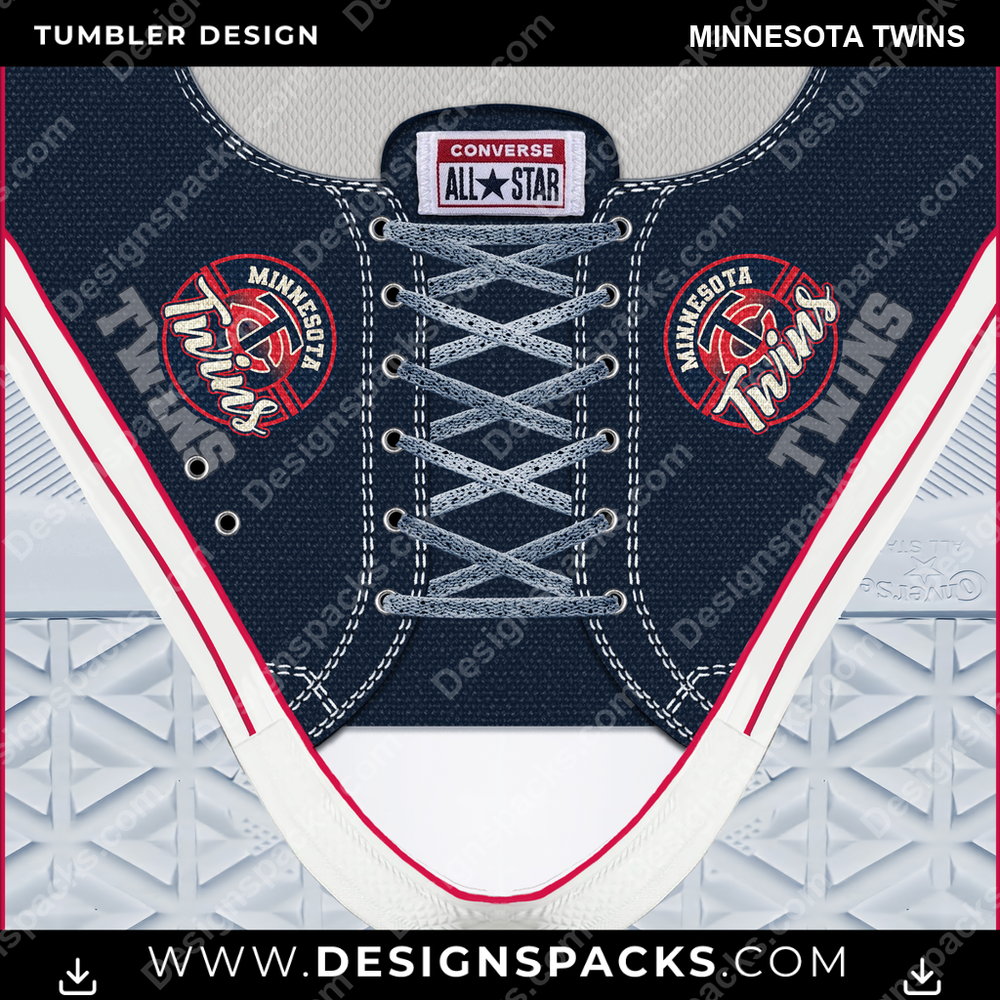 Baseball Converse Minnesota Twins Tumbler Digital Wrap Design