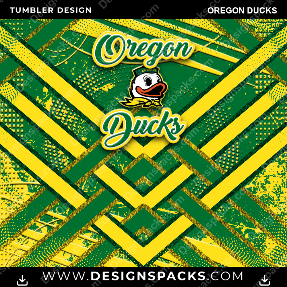 College Sport Glitter Stripe Oregon Ducks NCAA College Sport Tumbler Digital Wrap Design Download