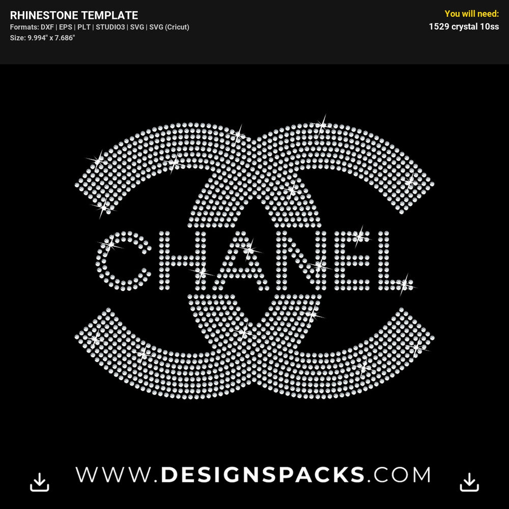 Chanel Centered Rhinestone Digital Template