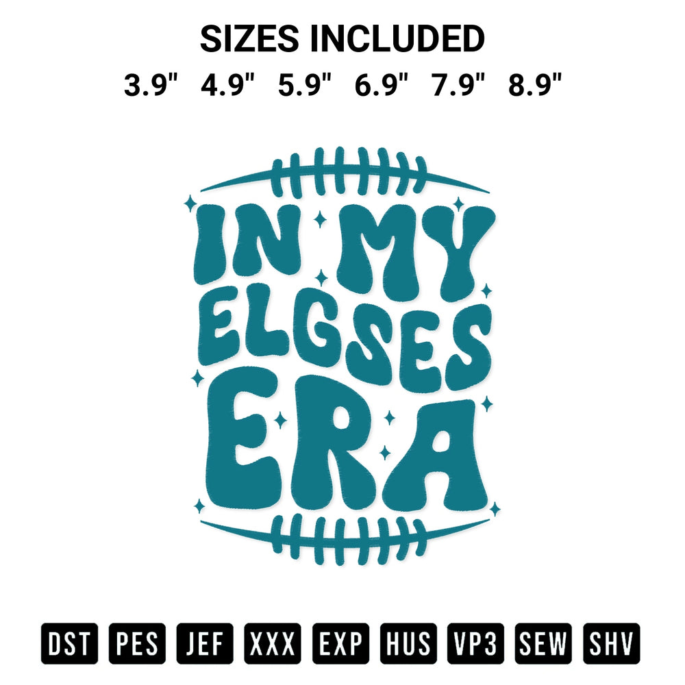 Download the In My Elgses Era Philadelphia Eagles Embroidery Design machine embroidery design exclusively at Designspacks.com. Premium digitized pattern for apparel and DIY crafts. Available sizes: 3.9", 4.9", 5.9", 6.9", 7.9", 8.9".