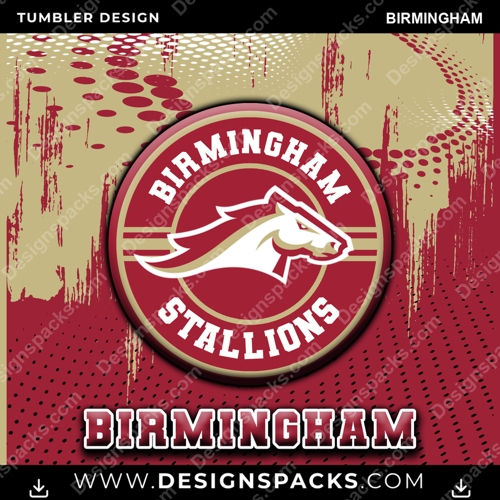 Canada Football Dot Logo Birmingham Tumbler Digital Wrap Design