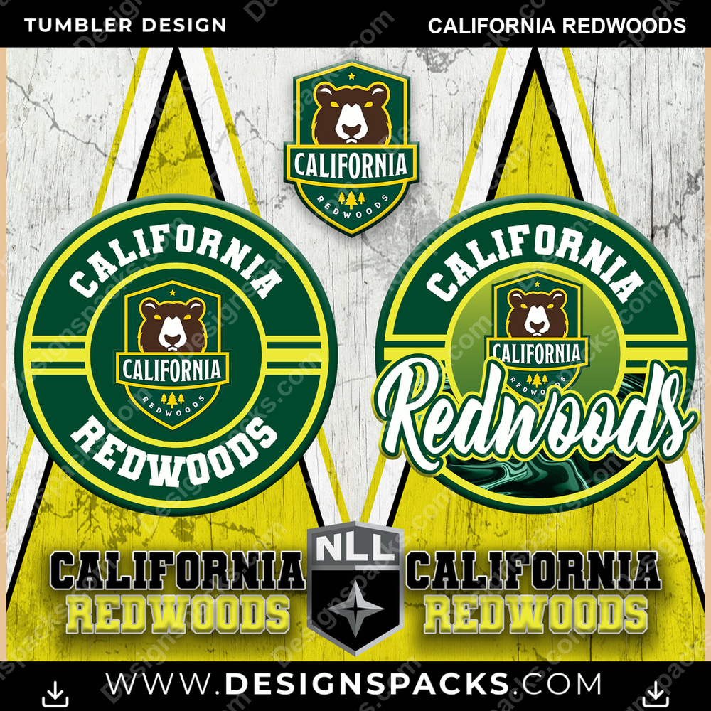 Lacrosse Sports California Redwoods PLL Lacrosse Tumbler Digital Wrap Design Download