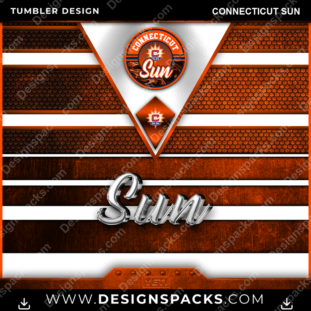 Basketball YETI Connecticut Sun Tumbler Digital Wrap Design