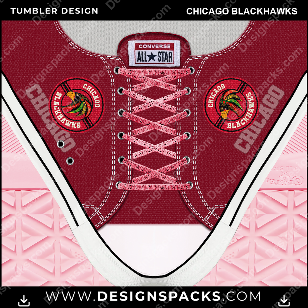 Ice Hockey Converse Chicago Blackhawks NHL Hockey Tumbler Digital Wrap Design Download