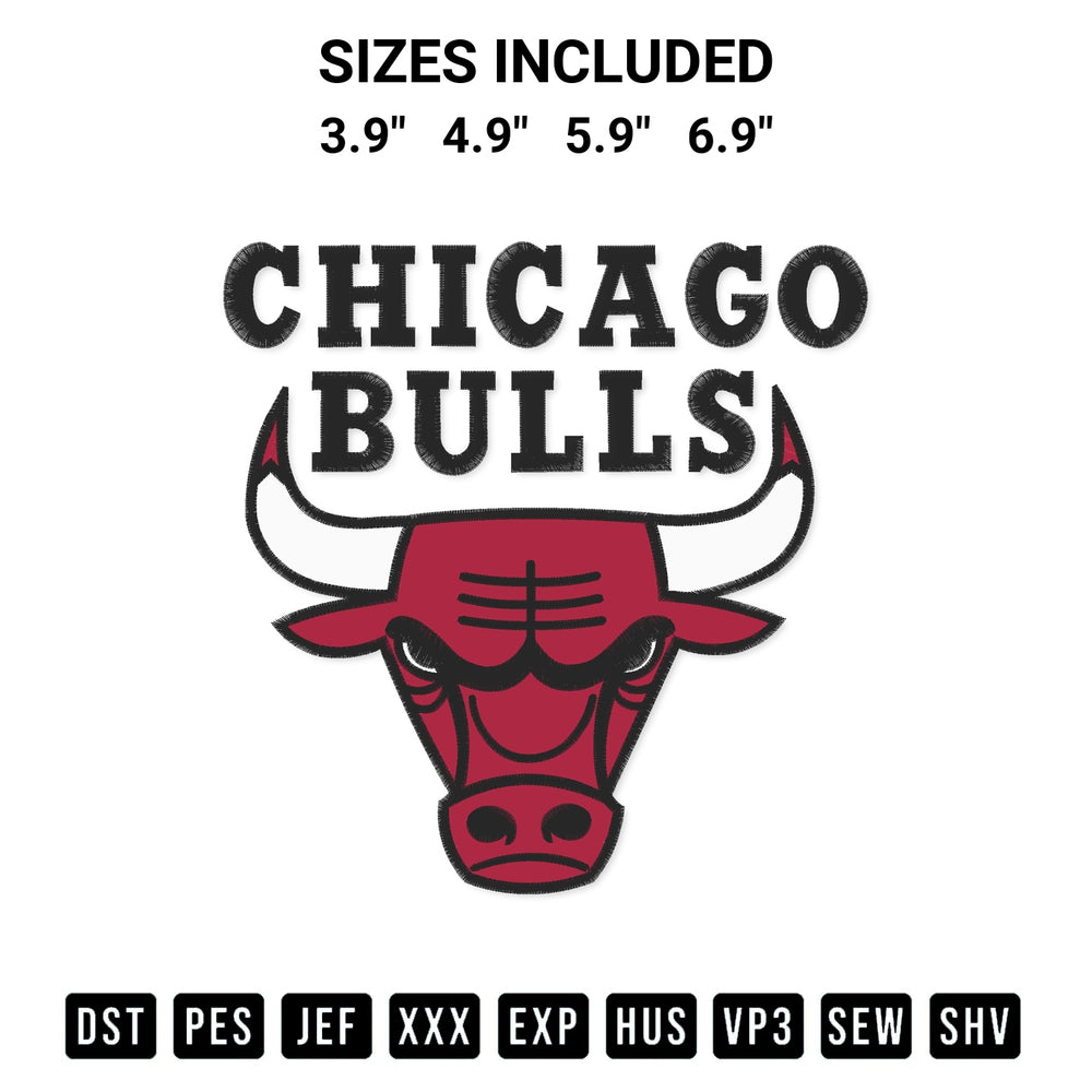Stitch like a pro with the Chicago Bulls Logo Embroidery Design embroidery pattern from Designspacks.com. High-quality digital machine embroidery file. Available sizes: 3.9", 4.9", 5.9", 6.9".