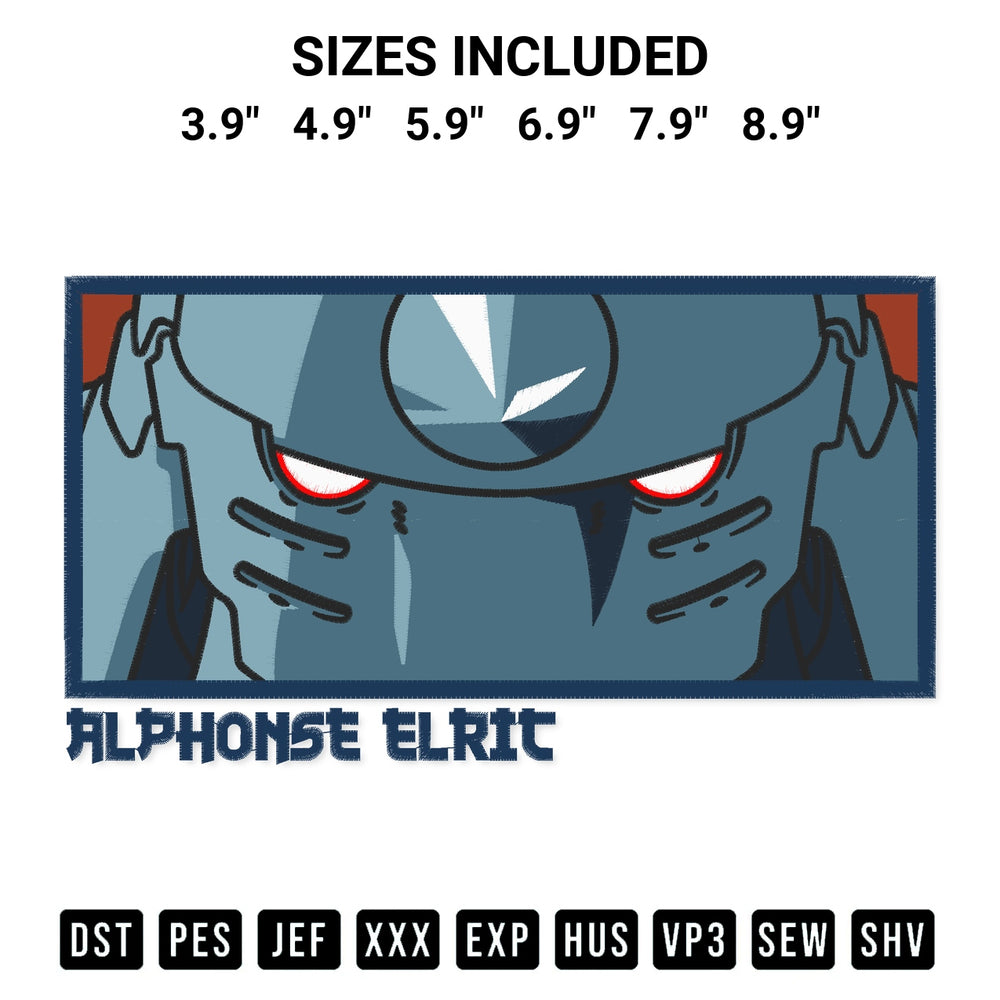 Download the Alphonse Elric Embroidery Design machine embroidery design exclusively at Designspacks.com. Premium digitized pattern for apparel and DIY crafts. Available sizes: 3.9", 4.9", 5.9", 6.9", 7.9", 8.9".