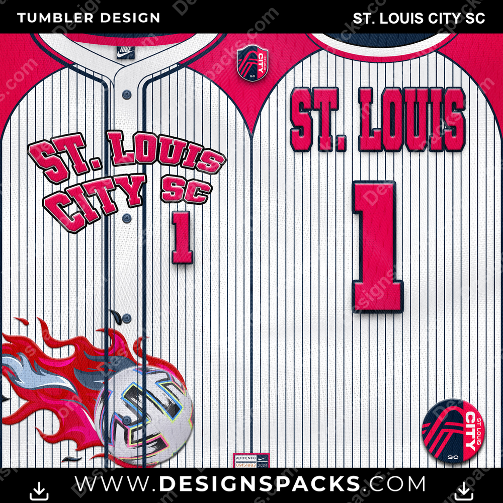 US Soccer Team Button-Up Jersey St. Louis City SC Tumbler Digital Wrap Design