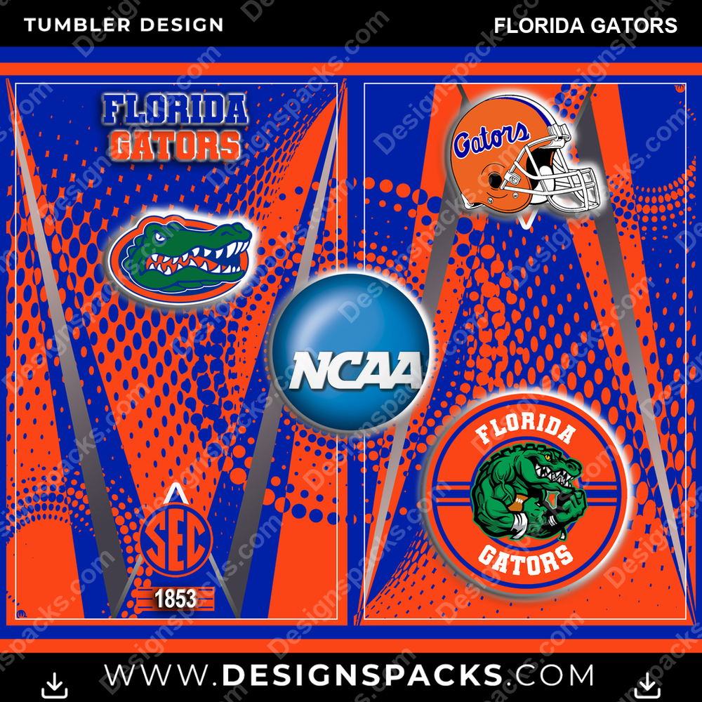 College Sport Team Logo Florida Gators Tumbler Digital Wrap Design