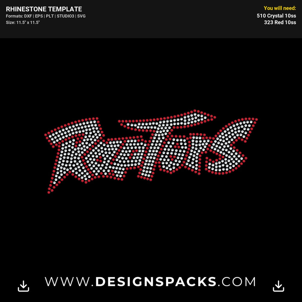 Raptors Dinosaur Mascot Team Rhinestone Digital Template