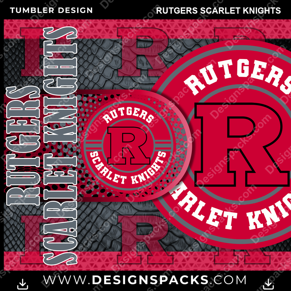 College Sport Hyper Rutgers Scarlet Knights Tumbler Digital Wrap Design