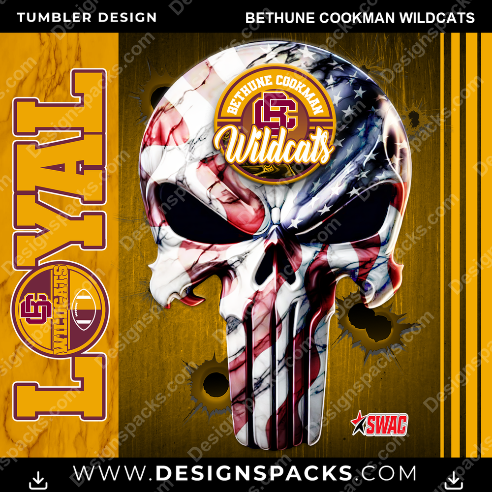 College Sport Loyal Bethune Cookman Wildcats NCAA College Sport Tumbler Digital Wrap Design Download