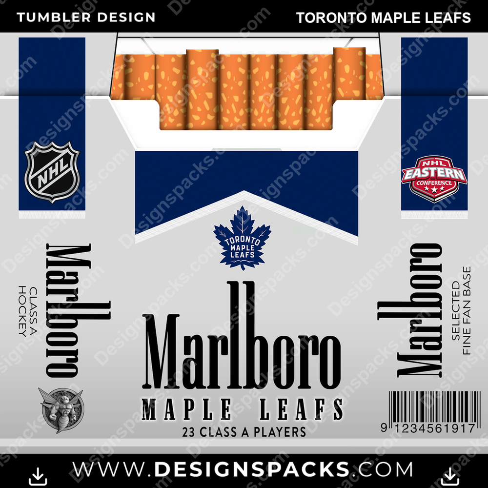 Ice Hockey Marlboro Toronto Maple Leafs Tumbler Digital Wrap Design