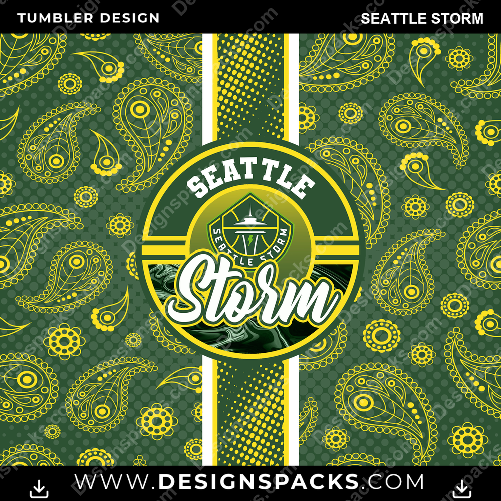 Basketball Handkerchief Seattle Storm Tumbler Digital Wrap Design