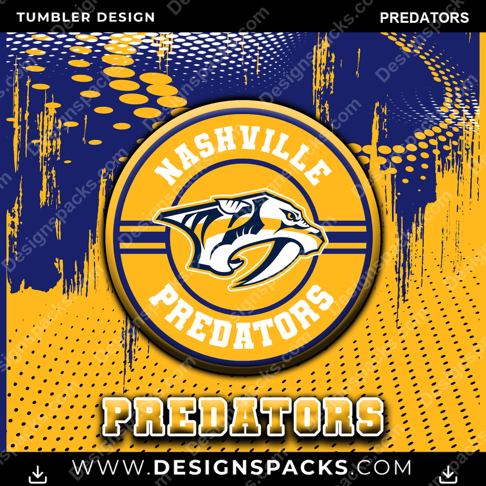Ice Hockey Dot Logo PREDATORS Tumbler Digital Wrap Design