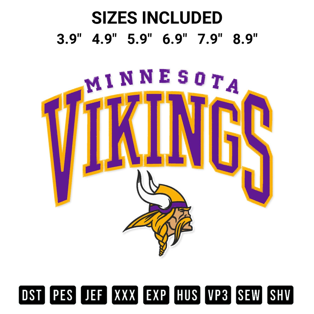 Elevate your next project with our Nfl Vikings Minnesota Football Embroidery Design embroidery file. Shop high-quality digital patterns instantly at Designspacks.com. Available sizes: 3.9", 4.9", 5.9", 6.9", 7.9", 8.9".