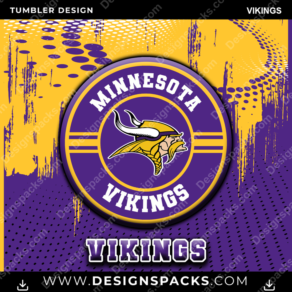 Football Dot Logo Vikings Tumbler Digital Wrap Design