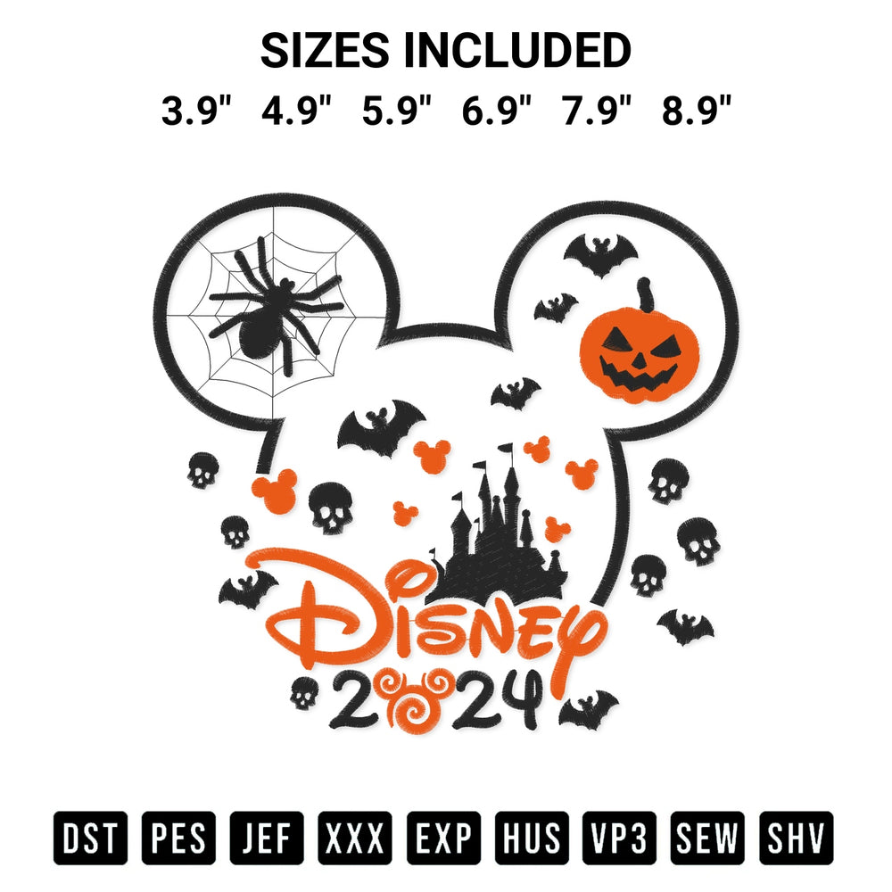 Elevate your next project with our Halloween Disney Mickey 2024 Embroidery Design embroidery file. Shop high-quality digital patterns instantly at Designspacks.com. Available sizes: 3.9", 4.9", 5.9", 6.9", 7.9", 8.9".