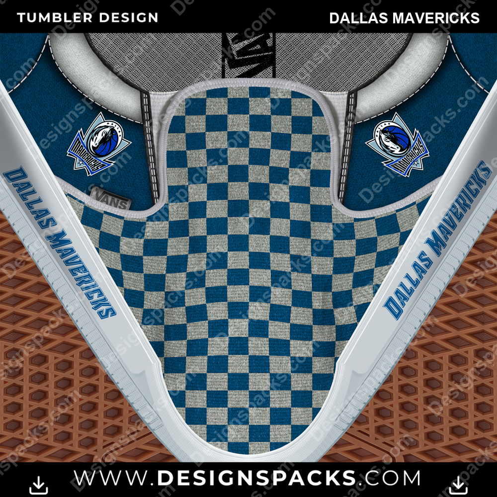 Basketball Vans Classic Dallas Mavericks Tumbler Digital Wrap Design