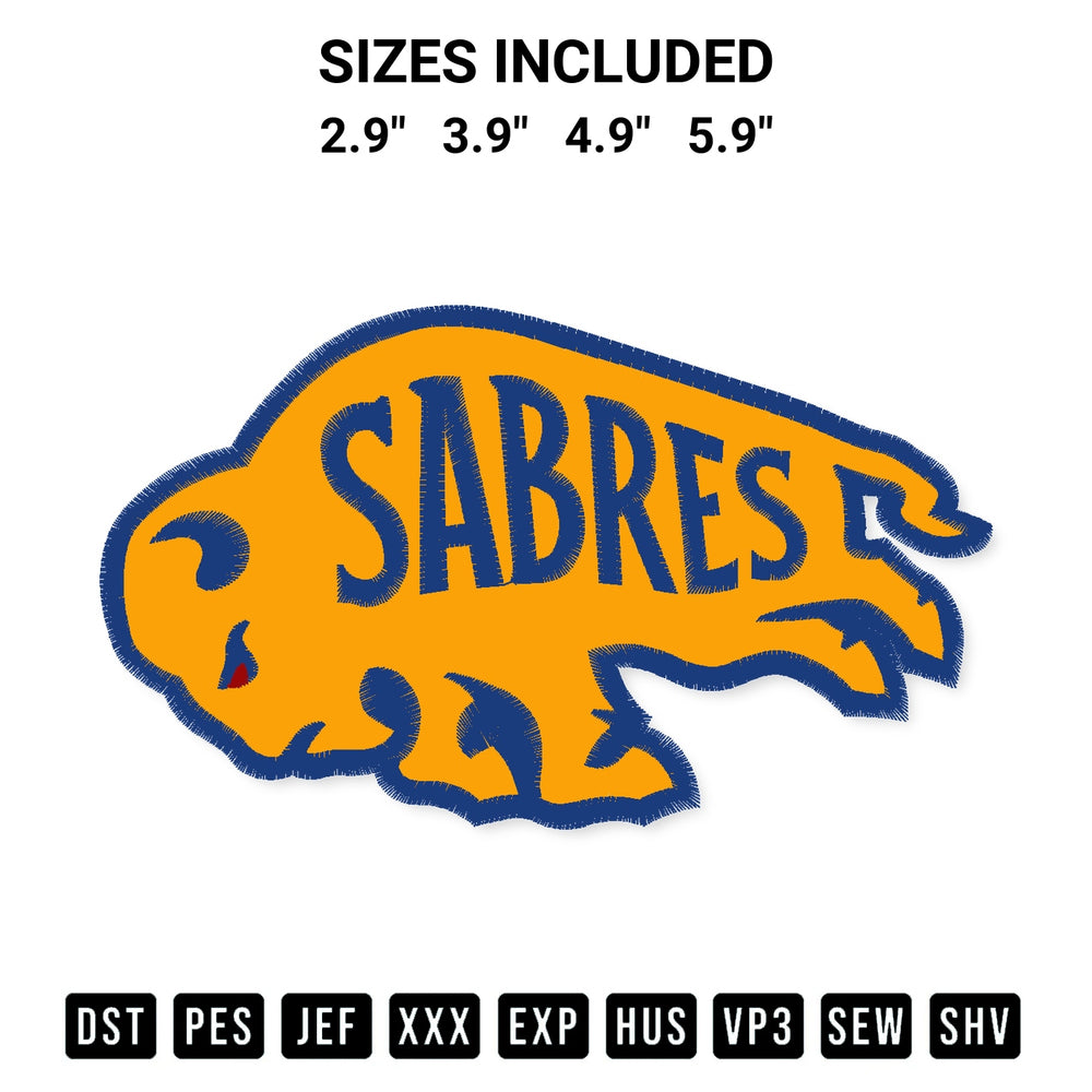 Looking for the perfect pattern? Download the Buffalo Sabres Alternate Logo Embroidery Design embroidery design today at Designspacks.com. Crisp, clean stitching guaranteed. Available sizes: 2.9", 3.9", 4.9", 5.9".