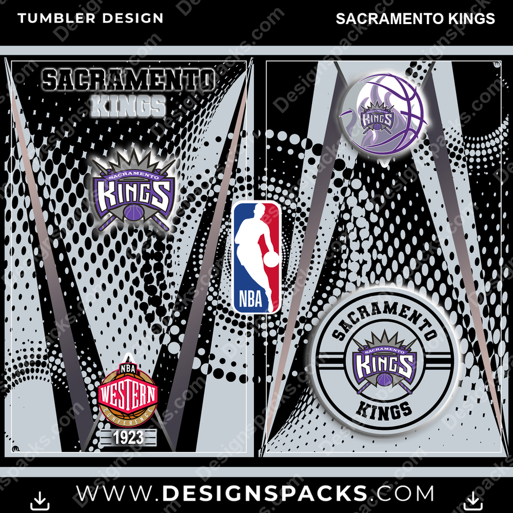 Basketball Team Logo Sacramento Kings NBA Basketball Tumbler Digital Wrap Design Download