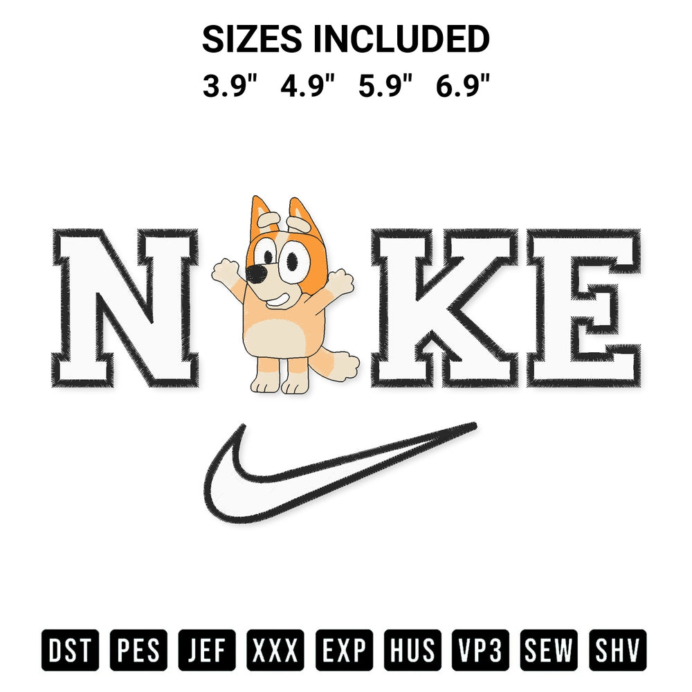 Add a unique touch to your apparel with the Nike Bingo Dissney Embroidery Design embroidery file. Premium instant download available now on Designspacks.com. Available sizes: 3.9", 4.9", 5.9", 6.9".