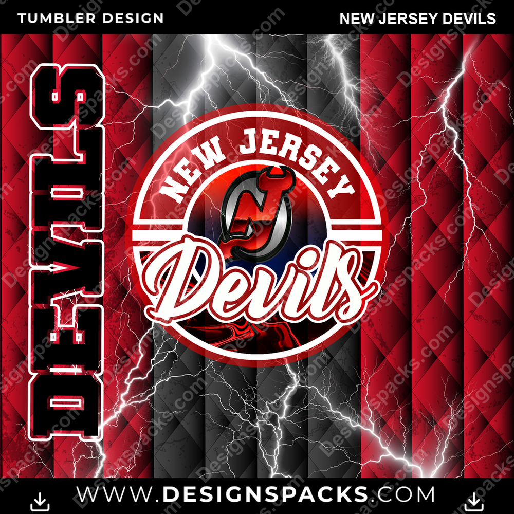 Ice Hockey Diamond New Jersey Devils Tumbler Digital Wrap Design