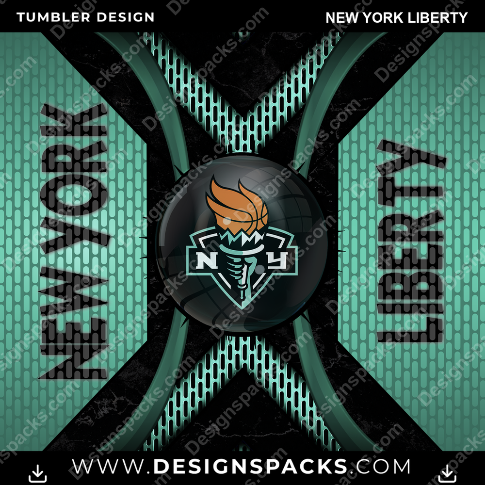 Basketball Metal Grating New York Liberty NBA Basketball Tumbler Digital Wrap Design Download